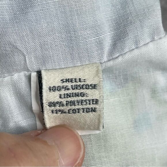 Abercrombie & Fitch Mini Skirt Women's Large Blue Floral Flare Lined Y2K - Picture 5 of 9